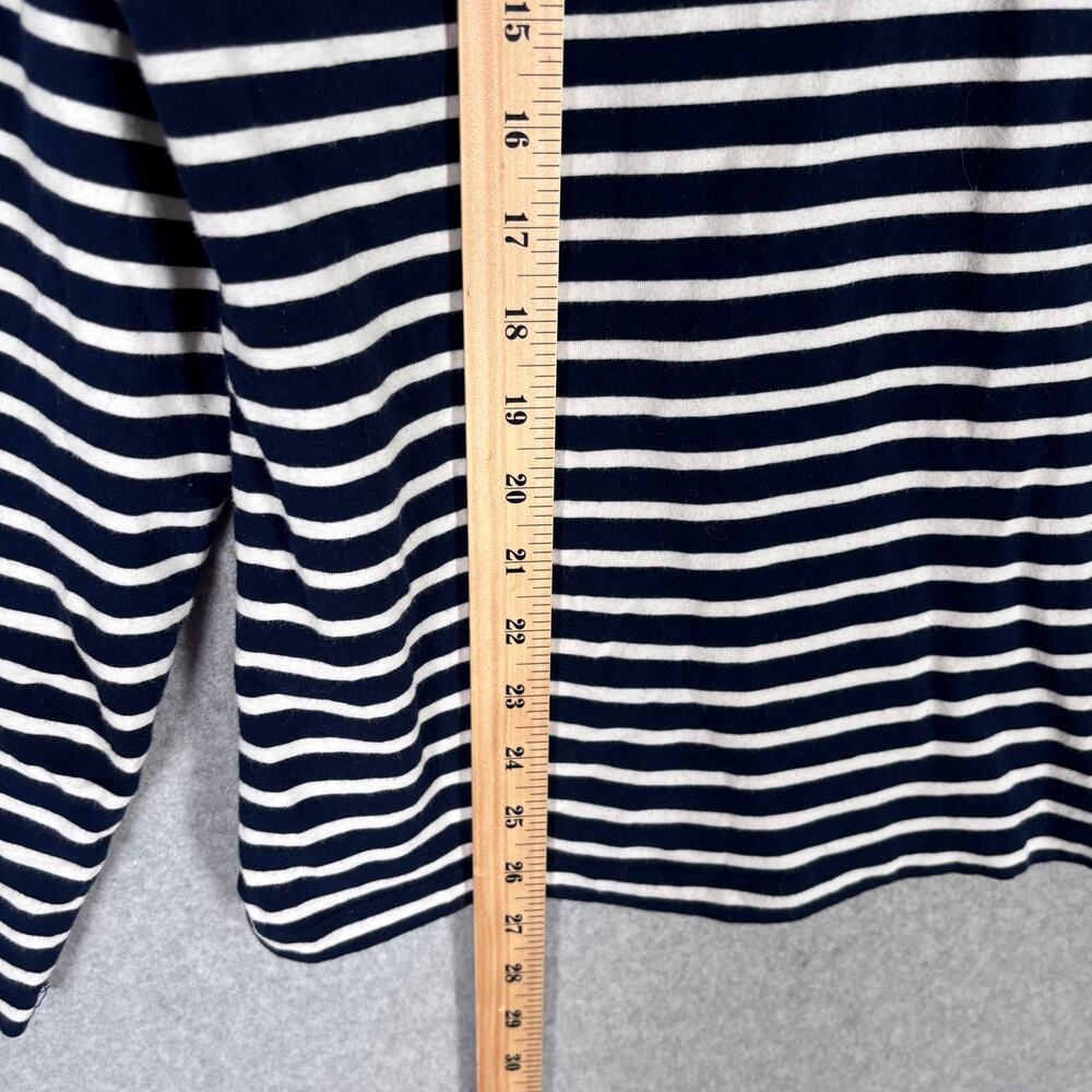 Tommy Hilfiger Top XL Navy White‎ Henley Soft Knit Cotton Sailor Nautical Preppy - Picture 6 of 9